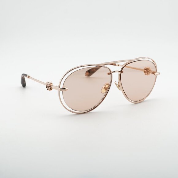 Roberto Cavalli SRC032M 8FCG Sunglasses Gold Aviator Frame, Orange Lenses main image 4